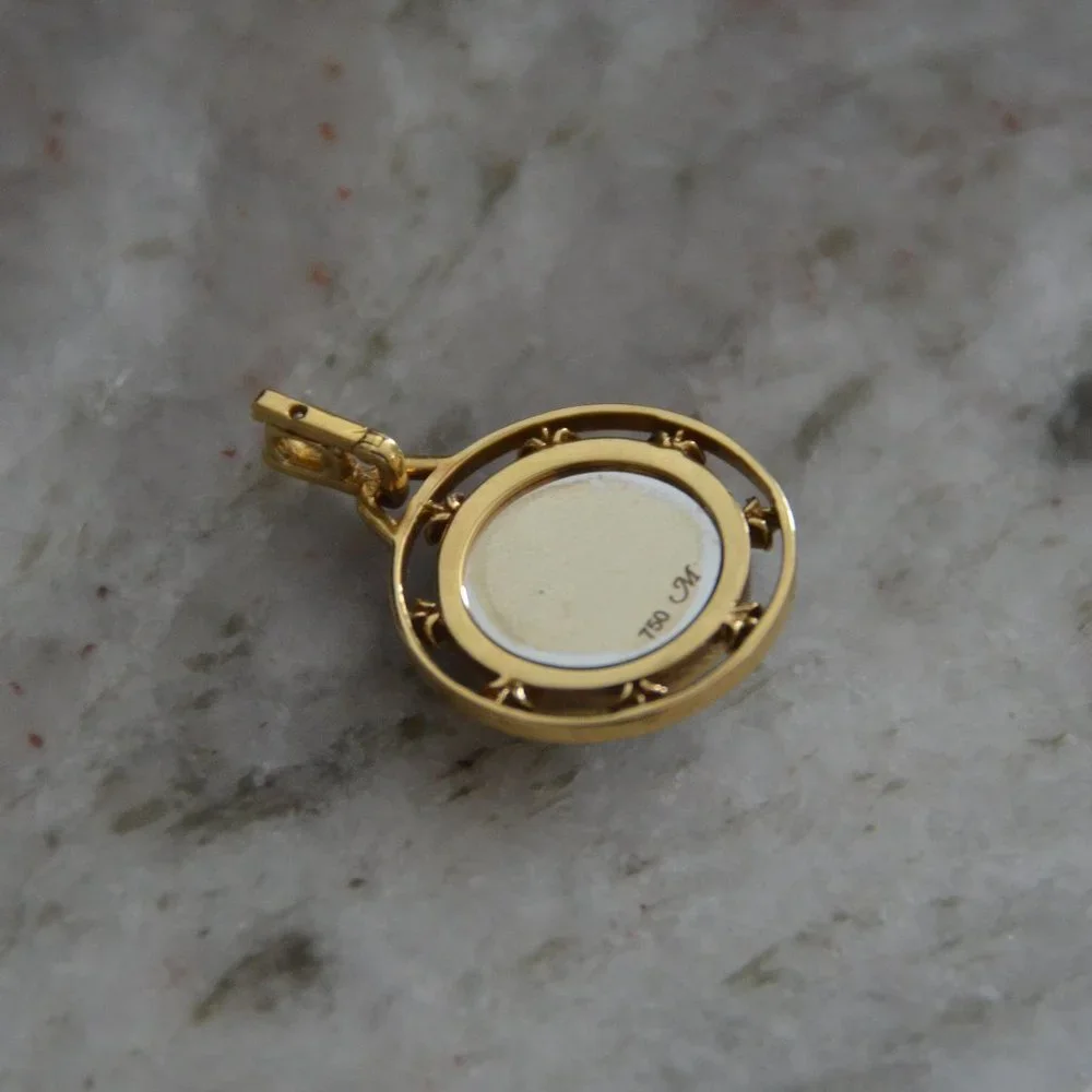 RARE LE LUXURY MONICA RICH KOSANN FLEUR DE LIS QUARTZ 18K CHARM PENDANT ENHANCER